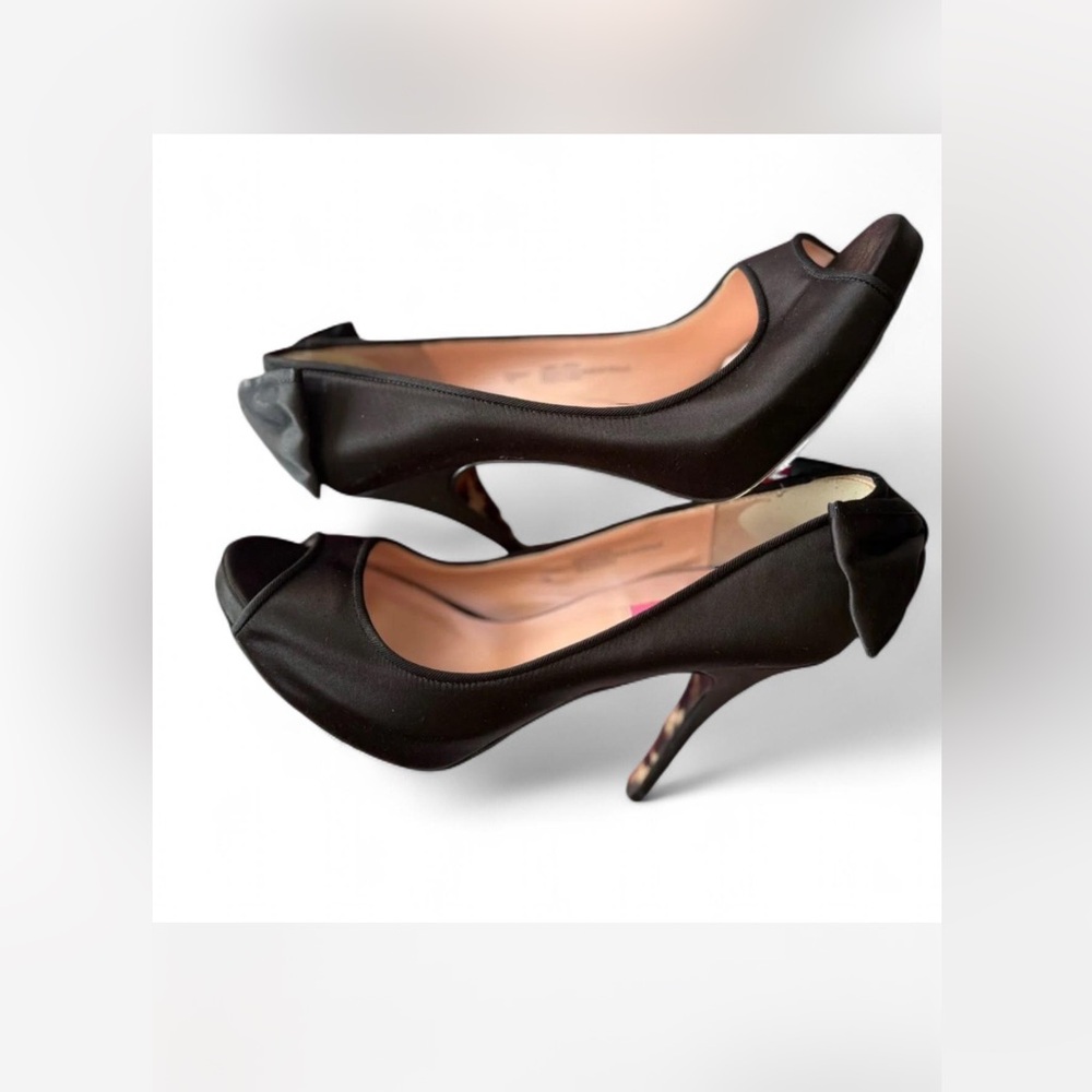 Betsey Johnson Black Peep-Toe High Heels - Women Shoes